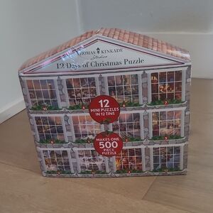 NWOT Thomas Kinkade Festive 12 Days of Christmas Puzzle Collection Multi Puzzles